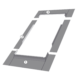 Schémat du raccordement pour les couvertures en tôle plate EEV/CU, EEV/TC