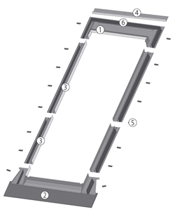 Schémat du raccordement pour la fenêtre-balcon ESV/G, EZV-A/G, EHN-A/G, EHN-AT/G Thermo