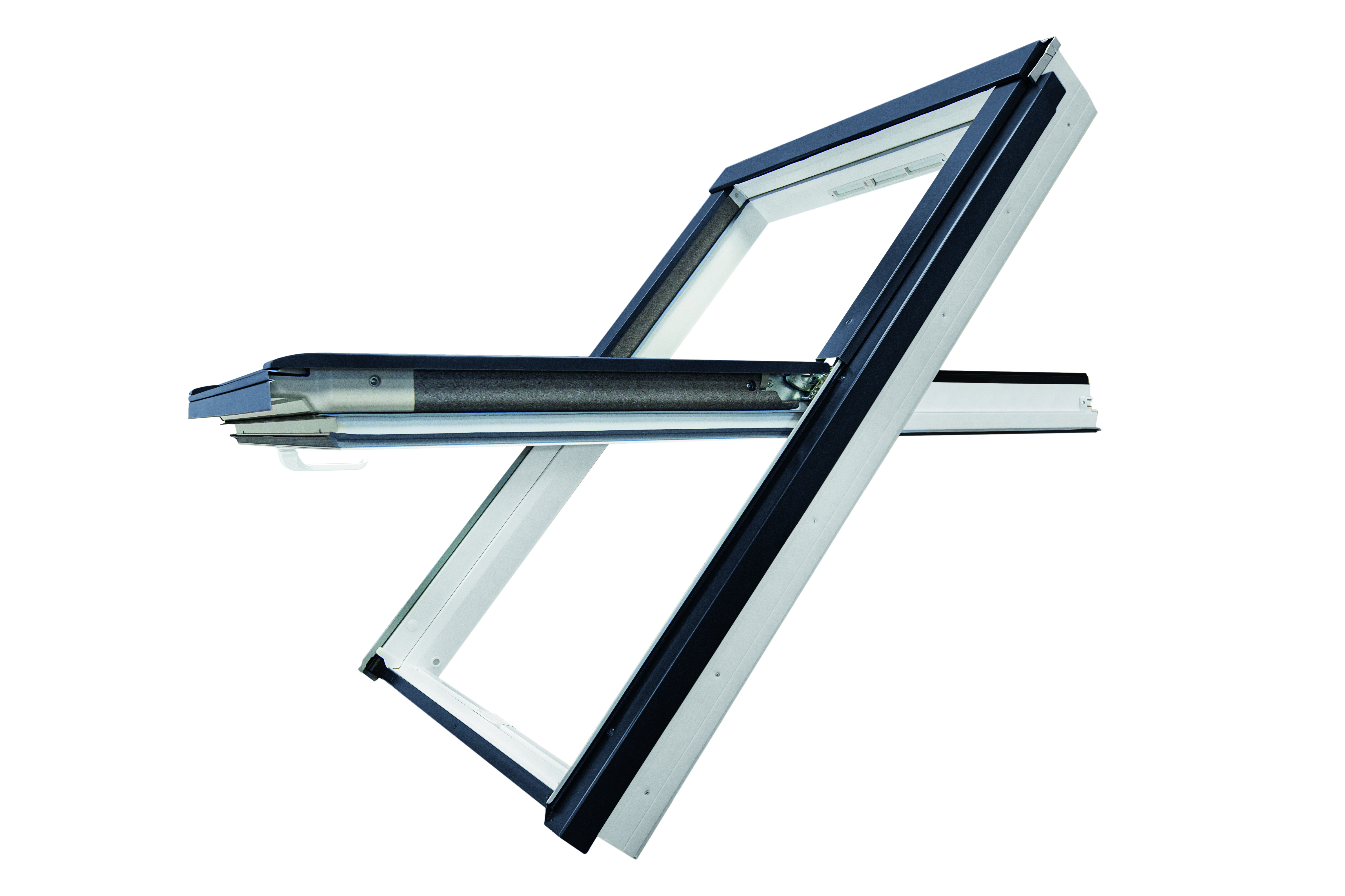 Fenêtre rotation en PVC et alu RAL7016